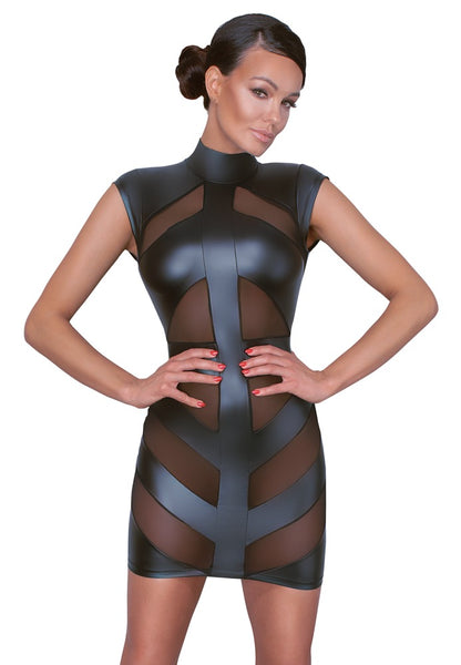 Cottelli Kleid im Mattlook mit Powernet-Einsätzen