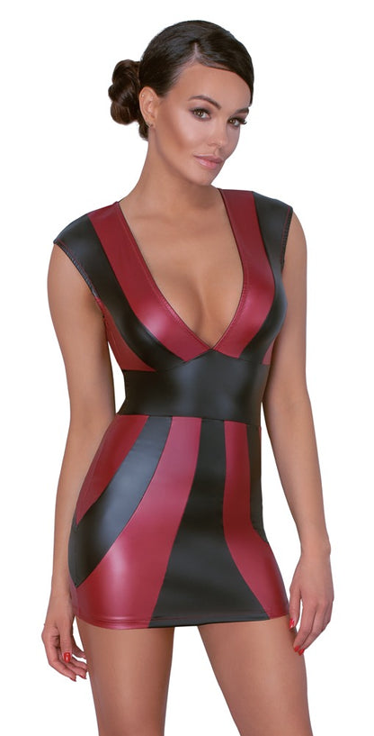 Cottelli Kleid im 2-farbigen Mattlook, Rot/Schwarz