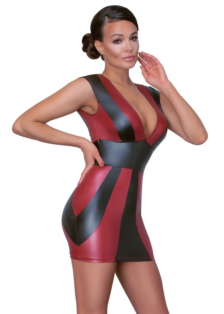 Cottelli Kleid im 2-farbigen Mattlook, Rot/Schwarz