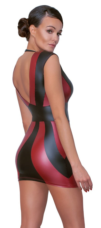 Cottelli Kleid im 2-farbigen Mattlook, Rot/Schwarz