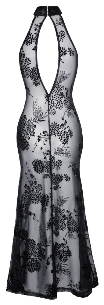 NOIR langes Kleid mit Samtflock-Print