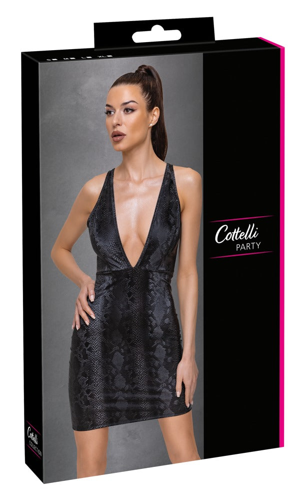 Cottelli Kleid in Schlangen-Optik mit tiefen Ausschnitten