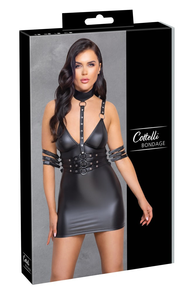 Cottelli Bondage-Minikleid mit Fesselriemen und 3-fach-Gürtel