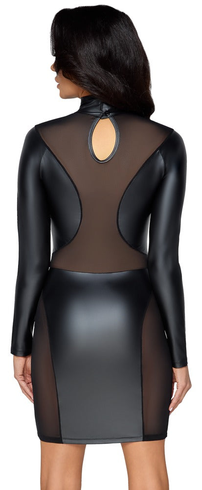 Cottelli Langarm-Kleid im Mattlook-Powernet-Mix