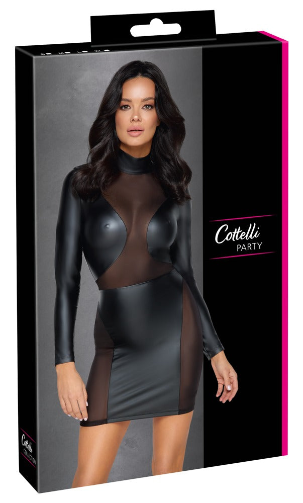 Cottelli Langarm-Kleid im Mattlook-Powernet-Mix