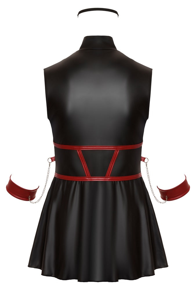 Cottelli Bondage-Minikleid mit Mieder-Optik, Armfesseln und Augenmaske