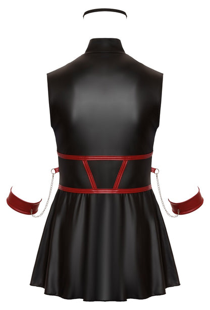 Cottelli Bondage-Minikleid mit Mieder-Optik, Armfesseln und Augenmaske