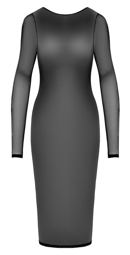 Cottelli Powernet-Kleid knielang mit Gehschlitz