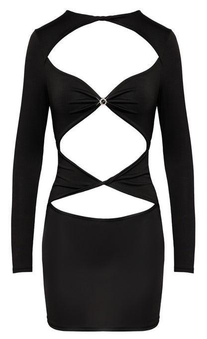 Cottelli Langarm-Minikleid mit Cut-outs und Strassring