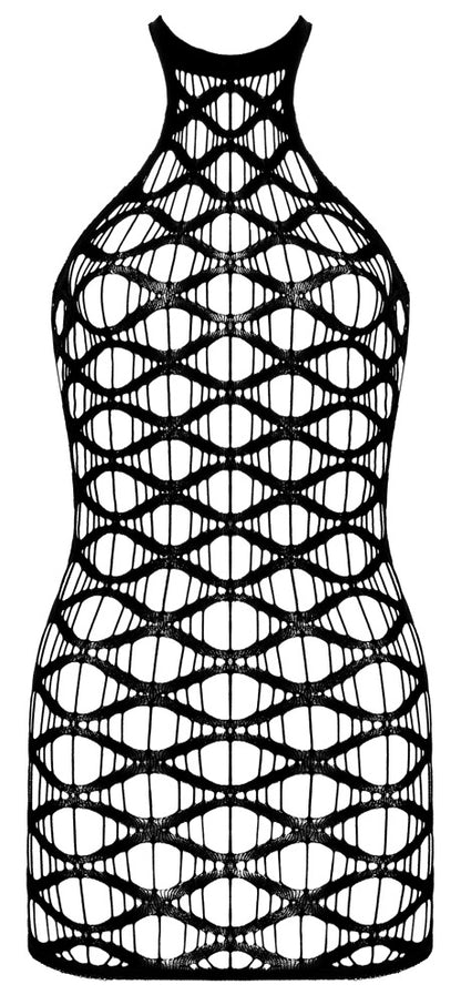 Fantasy schulterfreies Netz-Kleid mit Spitzen-String