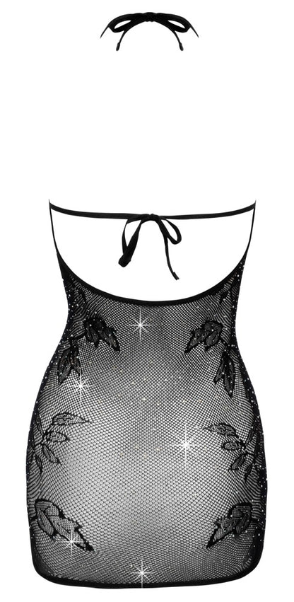 Fantasy Netz-Minikleid mit Allover-Strassbesatz