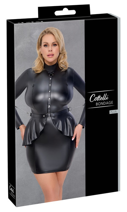 Cottelli betonendes Bondage-Langarm-Minikleid mit Soft-Armfesseln