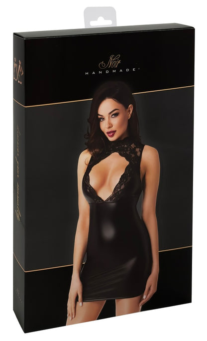 NOIR Wetlook-Minikleid mit Spitzen-Cups