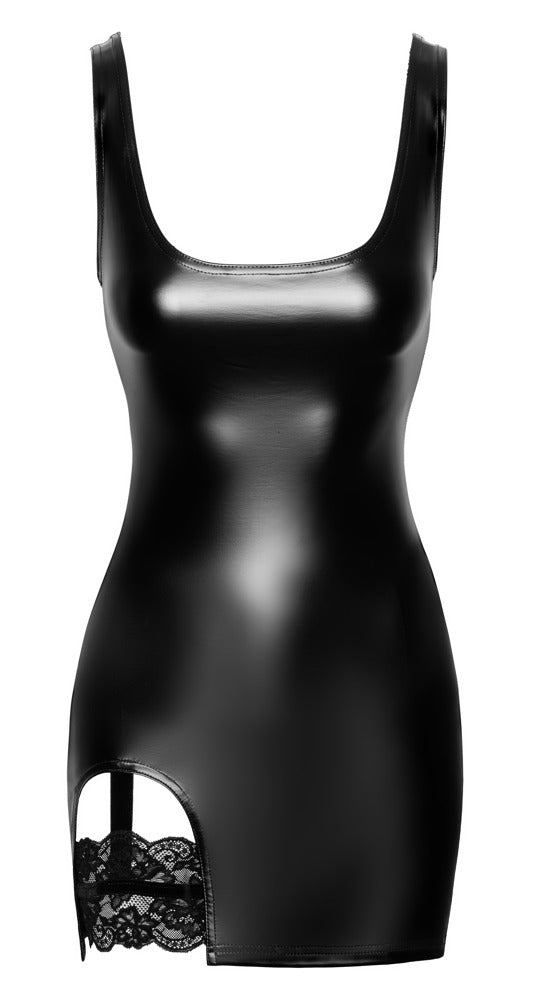 NOIR Wetlook-Trägerkleid mit Straps