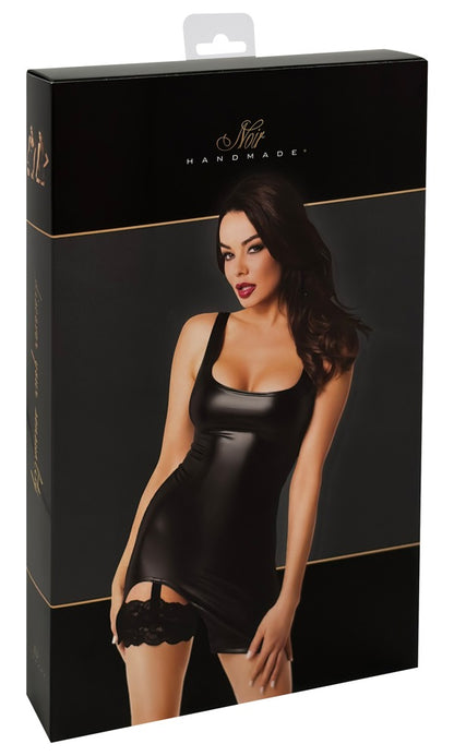 NOIR Wetlook-Trägerkleid mit Straps