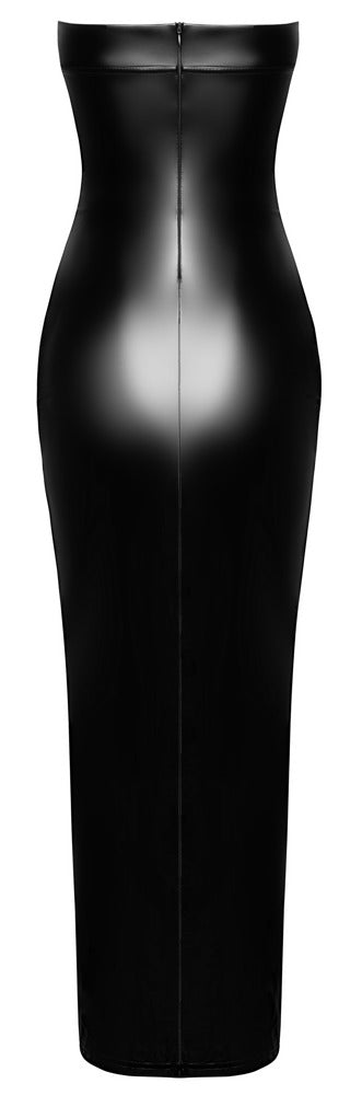 NOIR langes Wetlook-Tubekleid