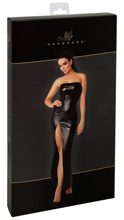 NOIR langes Wetlook-Tubekleid