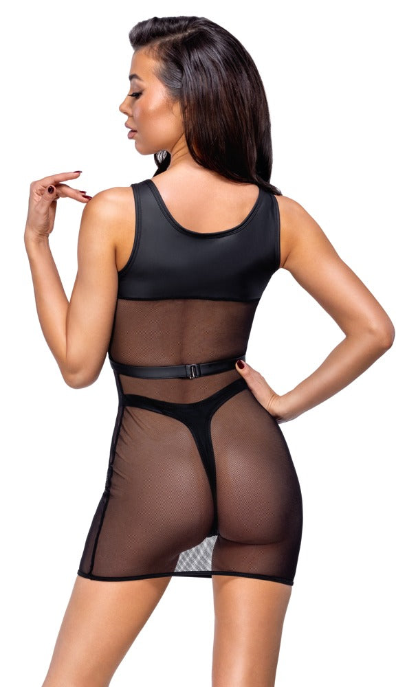 Cottelli Netz-Minikleid mit Brustharness und String