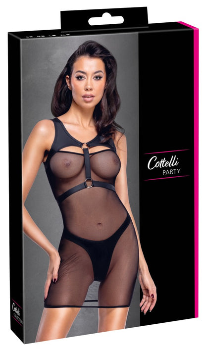 Cottelli Netz-Minikleid mit Brustharness und String