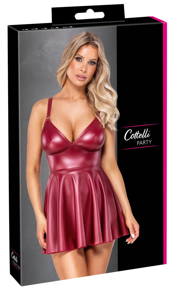 Cottelli Träger-Minikleid im roten Mattlook