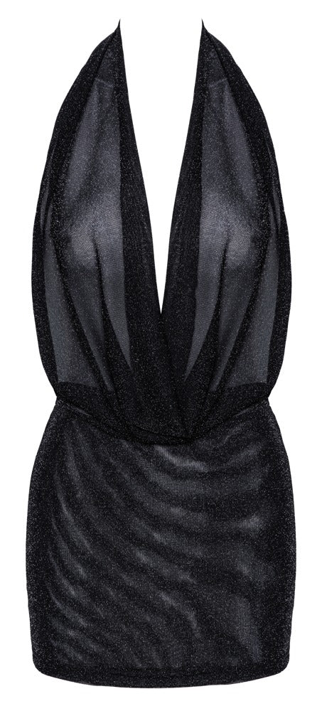 NOIR Neckholder-Minikleid mit Silberschimmer