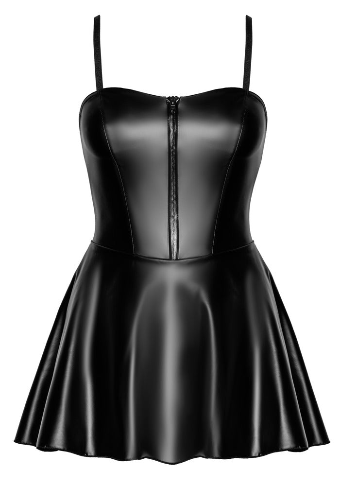 NOIR Wetlook-Tubekleid mit Röckchen