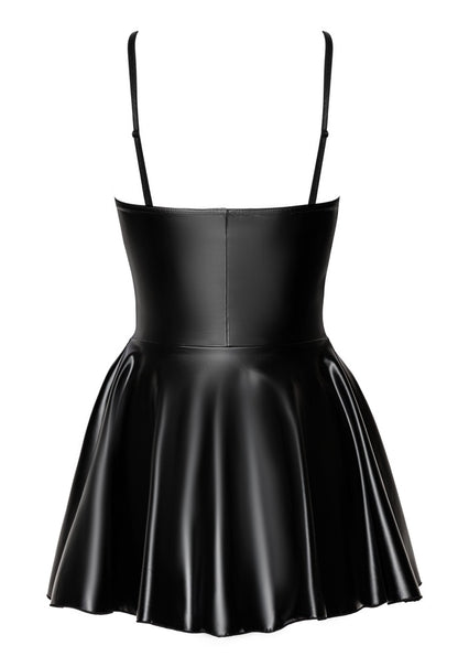NOIR Wetlook-Tubekleid mit Röckchen