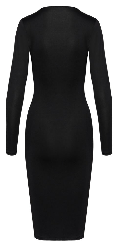 Cottelli Langarm-Kleid in Midi-Länge mit Zip