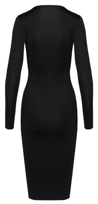 Cottelli Langarm-Kleid in Midi-Länge mit Zip