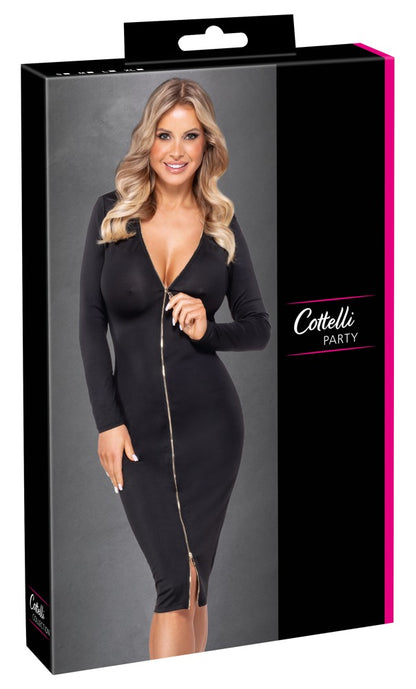 Cottelli Langarm-Kleid in Midi-Länge mit Zip