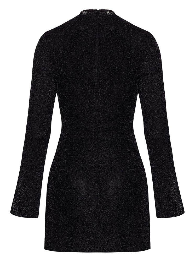 NOIR Glitzer-Minikleid mit Trompetenärmeln