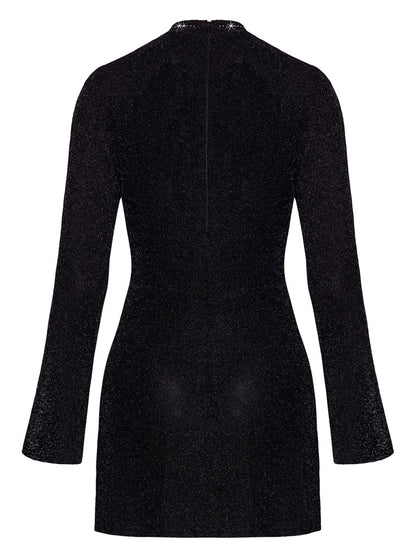 NOIR Glitzer-Minikleid mit Trompetenärmeln