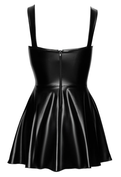 NOIR Wetlook-Trägerkleid mit Schnürung