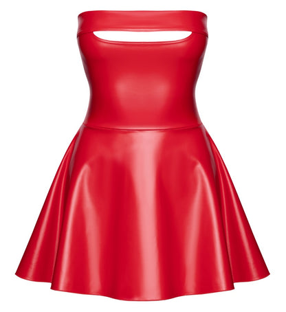 NOIR Wetlook-Tubekleid in Rot