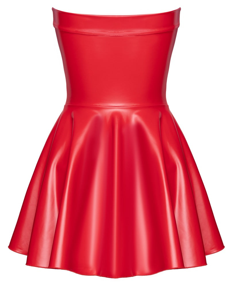 NOIR Wetlook-Tubekleid in Rot