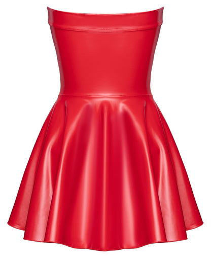 NOIR Wetlook-Tubekleid in Rot
