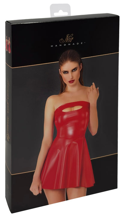 NOIR Wetlook-Tubekleid in Rot
