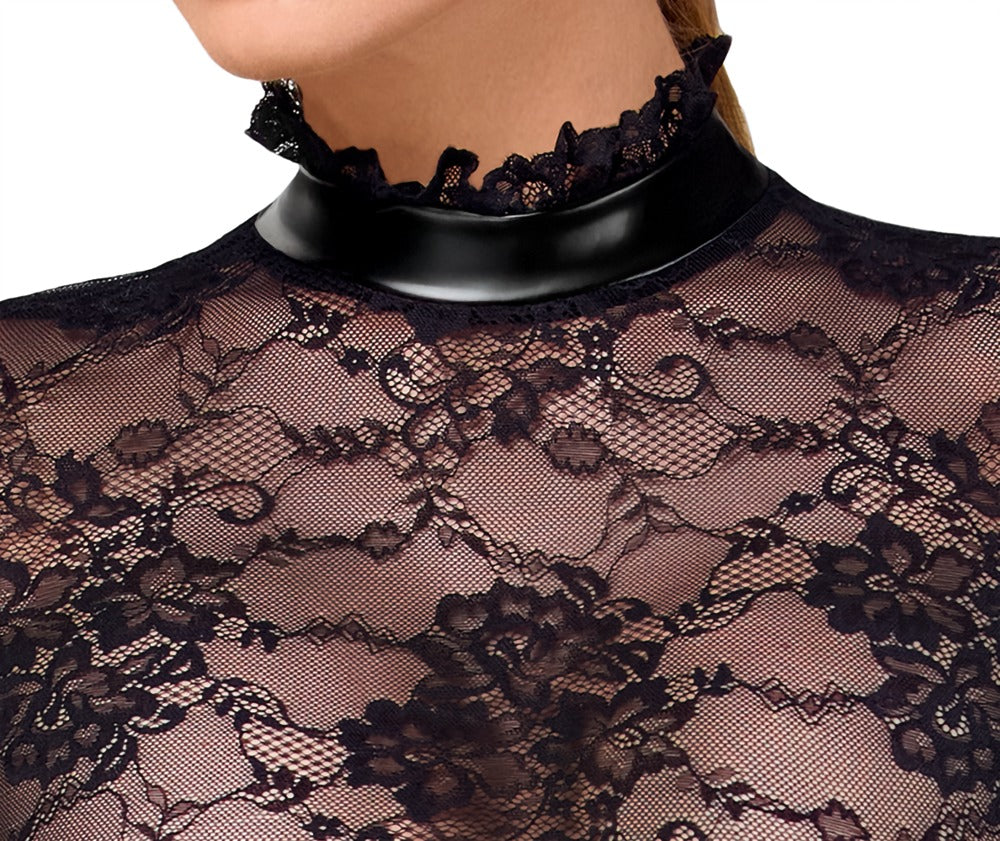 NOIR Spitzen-Midikleid mit Taillencorsage