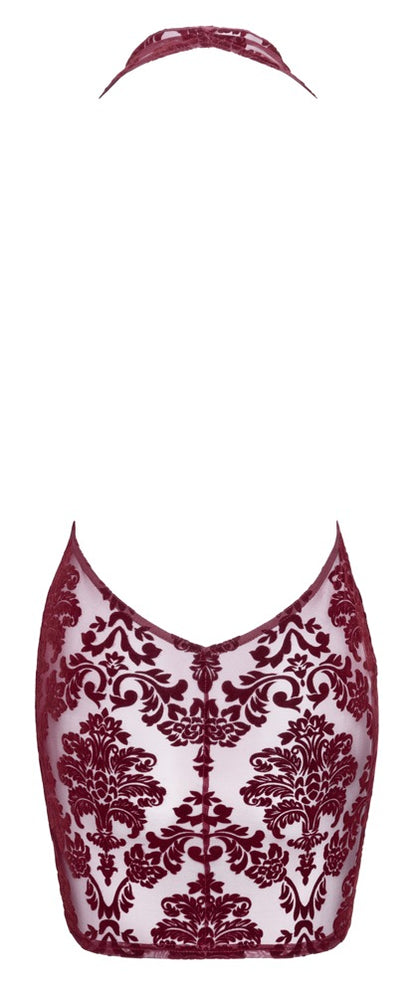 NOIR Neckholder-Minikleid in Burgund