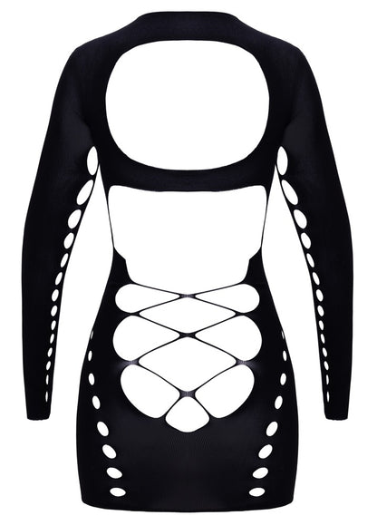 Fantasy enges Langarm-Minikleid mit Cut-outs