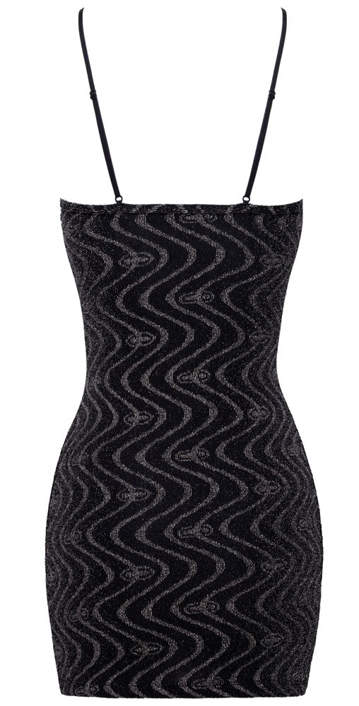 Cottelli Glitzer-Minikleid in Zickzack-Optik