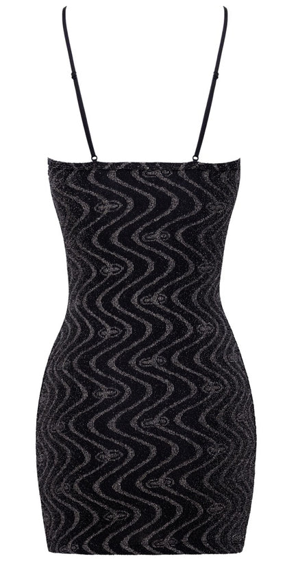 Cottelli Glitzer-Minikleid in Zickzack-Optik
