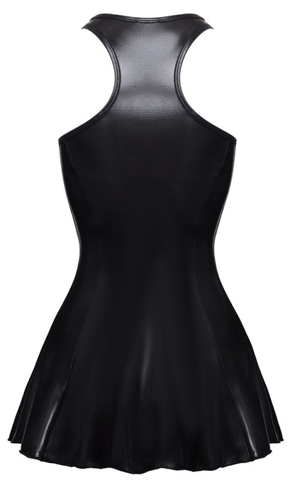 Cottelli PARTY Wetlook-Minikleid mit Ringerrücken, schwarz