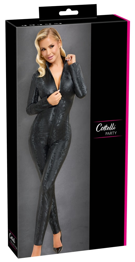 Cottelli Overall in Schlangen-Optik mit 3-Wege-Zip