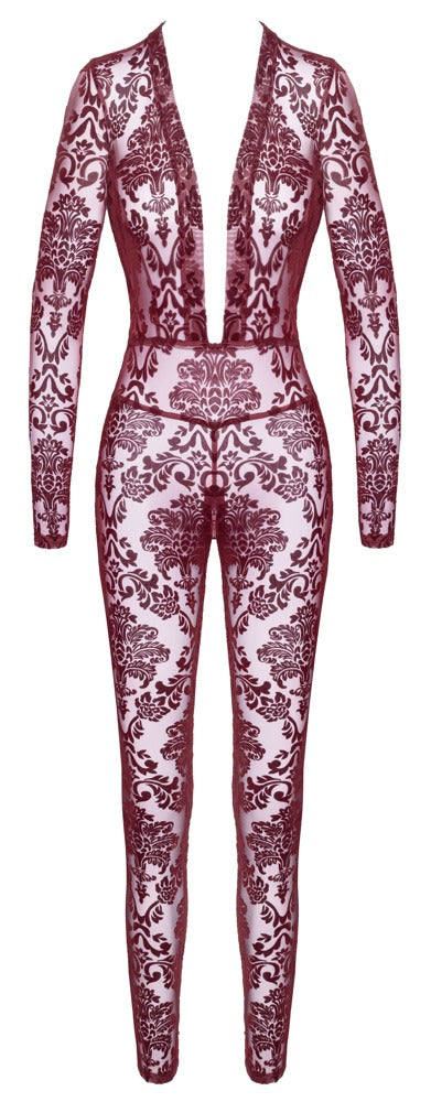 NOIR Overall in Burgund mit Flockprint