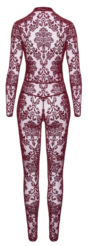 NOIR Overall in Burgund mit Flockprint