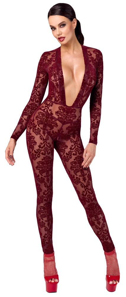 NOIR Overall in Burgund mit Flockprint