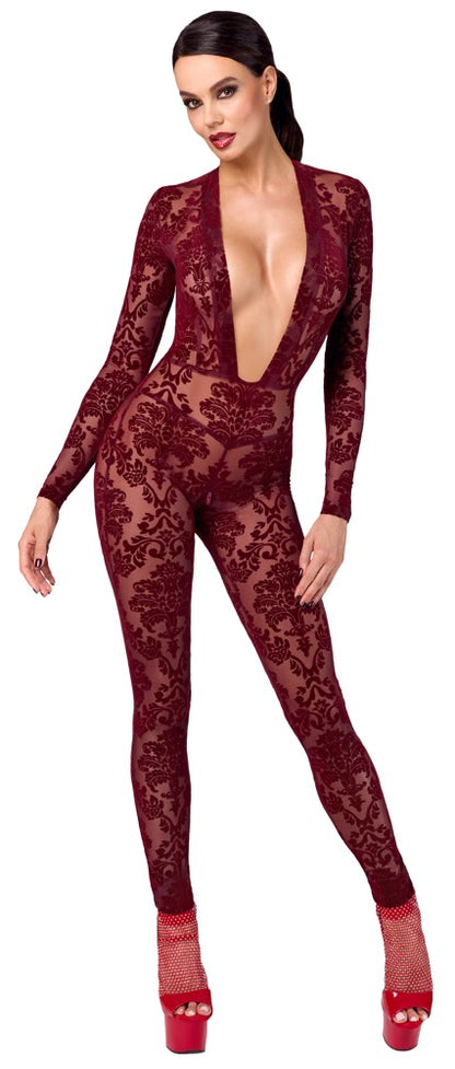 NOIR Overall in Burgund mit Flockprint