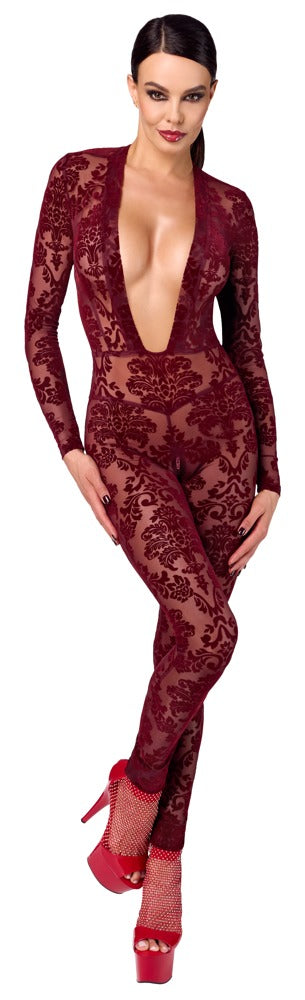 NOIR Overall in Burgund mit Flockprint