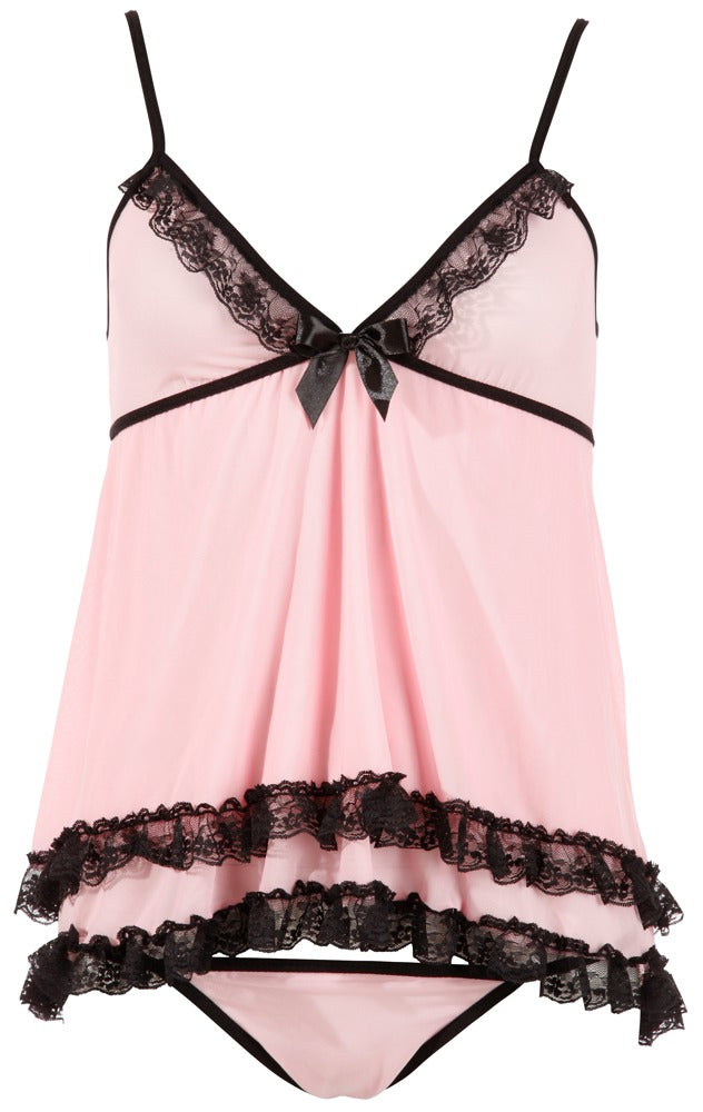 COTTELLI Babydoll aus Powernet, Rosa